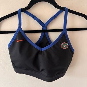 Nike Women's Black Sports Bra with Blue Trim